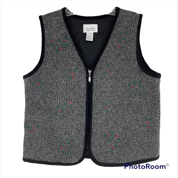 Christopher & Banks Holiday Christmas Sweater Vest Small Preppy Holiday Party - Picture 1 of 15
